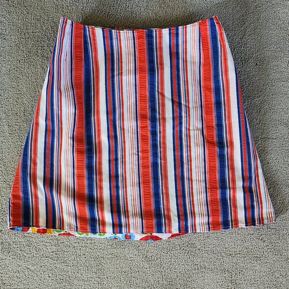 Handmade patchwork/mixed media double sided A-line wrap skirt Sz XS-M - Picture 8 of 14